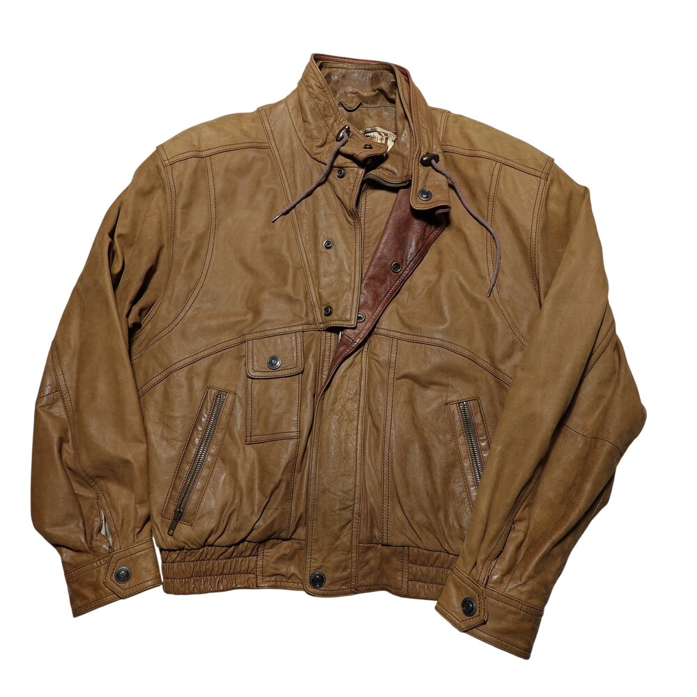 Adventure Bound Jacket Mens Small Brown Leather Bomber Thinsulate Western
